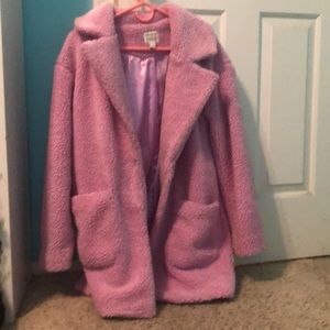 Furry pink coat